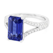 Natural Sapphire Ring 4.50ct - White Gold 14K