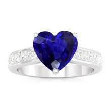 Natural Sapphire Ring 4.50ct - White Gold 14K