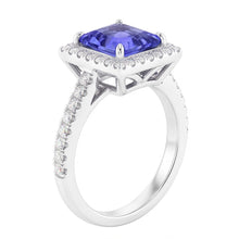 Natural Sapphire Ring 4.50ct - White Gold 14K