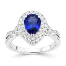 Natural Sapphire Ring 4.50ct - White Gold 14K