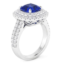 Natural Sapphire Ring 4.50ct - White Gold 14K