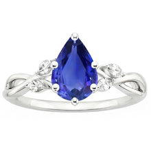 Natural Sapphire Ring 4.50ct - White Gold 14K