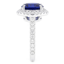 Natural Sapphire Ring 4.50ct - White Gold 14K