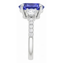 Natural Sapphire Ring 4.50ct - White Gold 14K