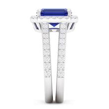 Natural Sapphire Ring 4.50ct - White Gold 14K
