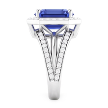 Natural Sapphire Ring 4.50ct - White Gold 14K