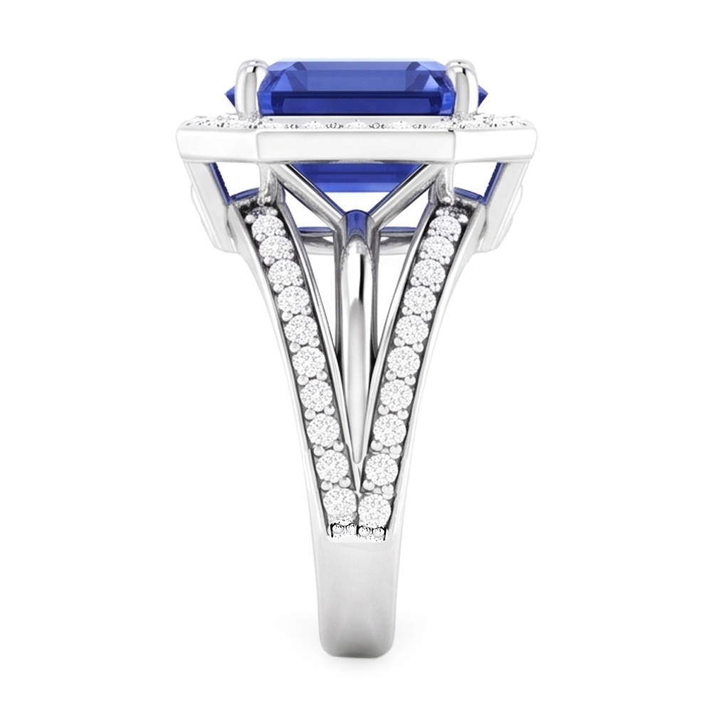 Natural Sapphire Ring 4.50ct - White Gold 14K