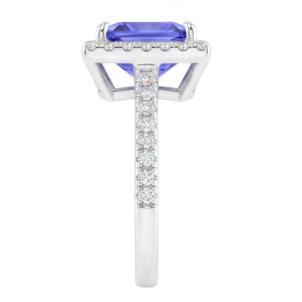Natural Sapphire Ring 4.50ct - White Gold 14K