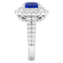 Natural Sapphire Ring 4.50ct - White Gold 14K