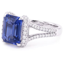 Natural Sapphire Ring 4.50ct - White Gold 14K