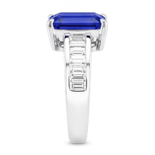 Natural Sapphire Ring 4.50ct - White Gold 14K