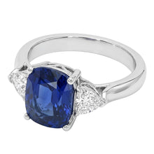 Natural Sapphire Ring 4.50ct - White Gold 14K