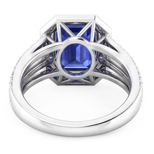 Natural Sapphire Ring 4.50ct - White Gold 14K