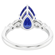 Natural Sapphire Ring 4.50ct - White Gold 14K