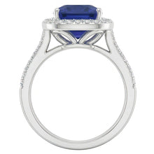 Natural Sapphire Ring 4.50ct - White Gold 14K