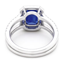 Natural Sapphire Ring 4.50ct - White Gold 14K
