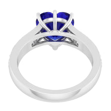 Natural Sapphire Ring 4.50ct - White Gold 14K