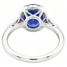 Natural Sapphire Ring 4.50ct - White Gold 14K