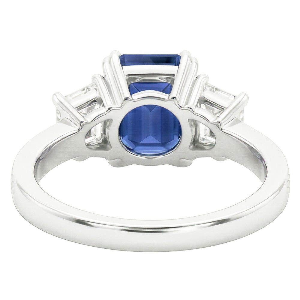 Natural Sapphire Ring 4.50ct - White Gold 14K