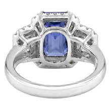 Natural Sapphire Ring 4.50ct - White Gold 14K