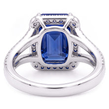 Natural Sapphire Ring 4.50ct - White Gold 14K