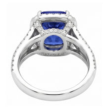 Natural Sapphire Ring 4.50ct - White Gold 14K