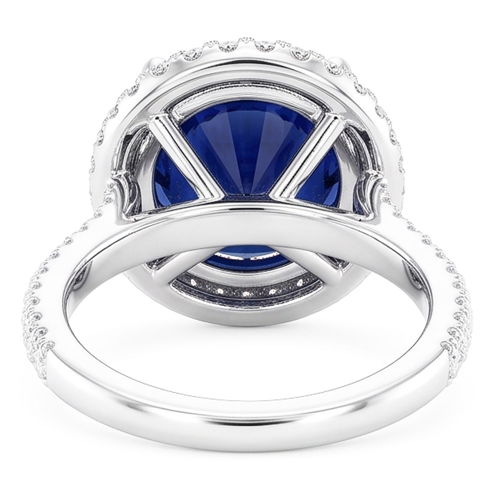 Natural Sapphire Ring 4.50ct - White Gold 14K