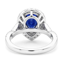 Natural Sapphire Ring 4.50ct - White Gold 14K