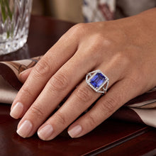 Natural Sapphire Ring 4.50ct - White Gold 14K