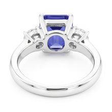 Natural Sapphire Ring 4.50ct - White Gold 14K