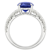 Natural Sapphire Ring 4.50ct - White Gold 14K