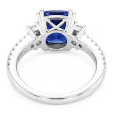 Natural Sapphire Ring 4.50ct - White Gold 14K