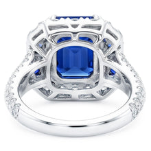 Natural Sapphire Ring 4.50ct - White Gold 14K