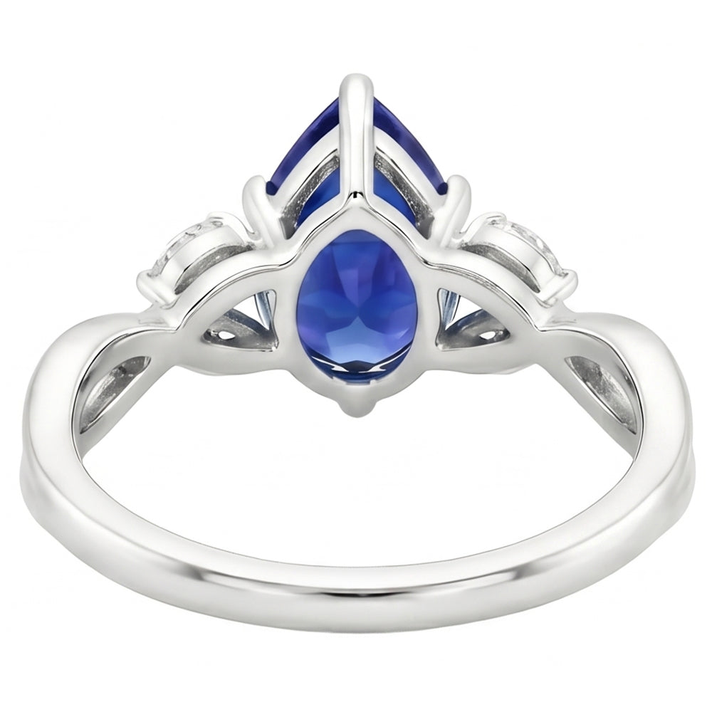 Natural Sapphire Ring 4.50ct - White Gold 14K