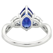 Natural Sapphire Ring 4.50ct - White Gold 14K