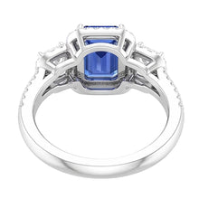 Natural Sapphire Ring 4.50ct - White Gold 14K