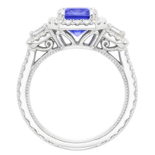Natural Sapphire Ring 4.50ct - White Gold 14K