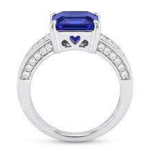 Natural Sapphire Ring 4.50ct - White Gold 14K
