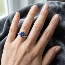 Natural Sapphire Ring 4.50ct - White Gold 14K