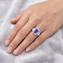 Natural Sapphire Ring 4.50ct - White Gold 14K