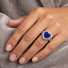 Natural Sapphire Ring 4.50ct - White Gold 14K