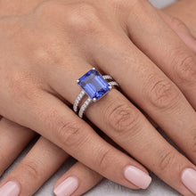 Natural Sapphire Ring 4.50ct - White Gold 14K