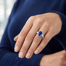 Natural Sapphire Ring 4.50ct - White Gold 14K