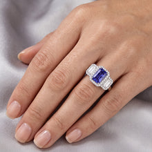 Natural Sapphire Ring 4.50ct - White Gold 14K