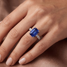 Natural Sapphire Ring 4.50ct - White Gold 14K
