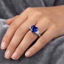 Natural Sapphire Ring 4.50ct - White Gold 14K