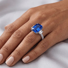 Natural Sapphire Ring 4.50ct - White Gold 14K