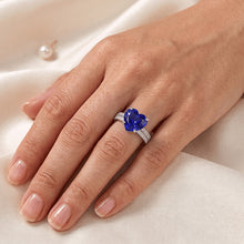Natural Sapphire Ring 4.50ct - White Gold 14K