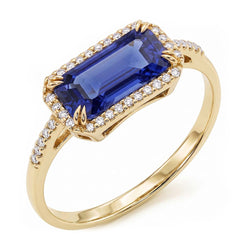 Natural Sapphire Ring 4.50ct - Yellow Gold 14K