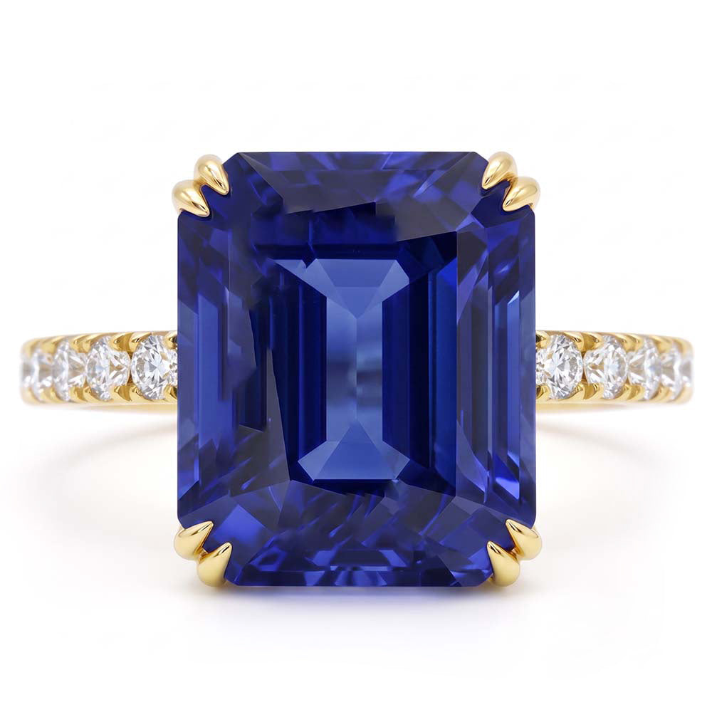 Natural Sapphire Ring 4.50ct - Yellow Gold 14K
